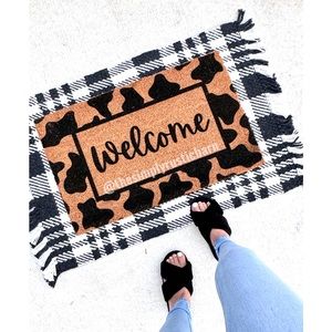 Cow Print Doormat